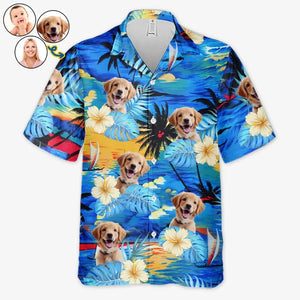 Custom Photo Forget The City, We Enjoy Our Summertime - Dog & Cat Personalized Custom Unisex Tropical Hawaiian Aloha Shirt - Summer Vacation Gift, Gift For Pet Owners, Pet Lovers