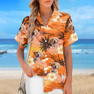 Custom Photo Forget The City, We Enjoy Our Summertime - Dog & Cat Personalized Custom Unisex Tropical Hawaiian Aloha Shirt - Summer Vacation Gift, Gift For Pet Owners, Pet Lovers