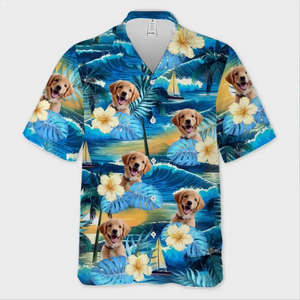 Custom Photo Summertime Is Calling Me - Dog & Cat Personalized Custom Unisex Tropical Hawaiian Aloha Shirt - Summer Vacation Gift, Gift For Pet Owners, Pet Lovers