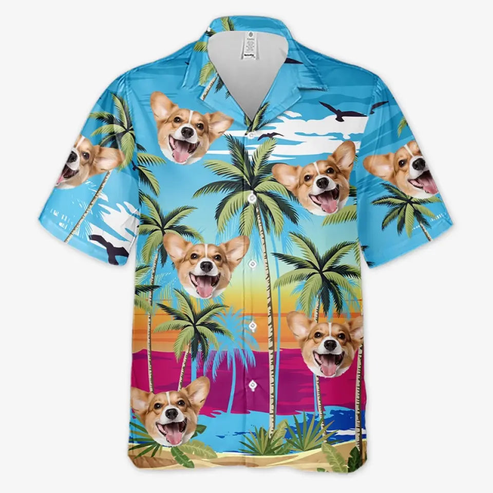 Custom Photo Hello, I'm Ready For The Summer - Dog & Cat Personalized Custom Unisex Tropical Hawaiian Aloha Shirt - Summer Vacation Gift, Gift For Pet Owners, Pet Lovers