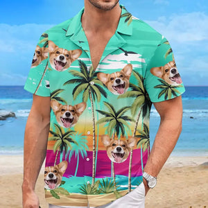 Custom Photo Hello, I'm Ready For The Summer - Dog & Cat Personalized Custom Unisex Tropical Hawaiian Aloha Shirt - Summer Vacation Gift, Gift For Pet Owners, Pet Lovers