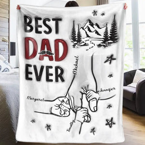 Best Papa Ever - Family Personalized Custom 3D Inflated Effect Printed Blanket - Father's Day, Gift For Dad, Grandpa