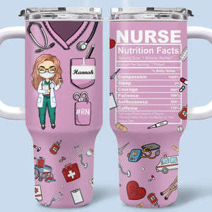 Nursing Is The Art Of Healing And Compassion - Nurse Personalized Custom 40 Oz Stainless Steel Tumbler With Handle - Appreciation, Thank You Gift, Nurse Life, Doctor Life