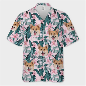 Custom Photo Tropical Vibes Only - Family Personalized Face Custom Unisex Hawaiian Shirt - New Arrival, Gift For Family, Pet Owners, Pet Lovers AMZ