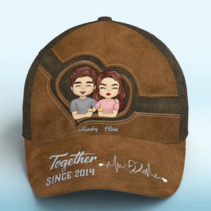 Together Since - Couple Personalized Custom Hat, All Over Print Classic Cap - Gift For Husband Wife, Anniversary