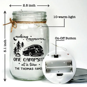 Home Is Where You Park It - Camping Personalized Custom Mason Jar Light - Gift For Couple, Husband Wife, Camping Lovers