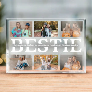 Custom Photo Our Laughs Are Limitless & Our Memories Are Countless - Bestie Personalized Custom Rectangle Shaped Acrylic Plaque - Gift For Best Friends, BFF, Sisters