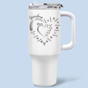 Thank You For Everything You Do - Family Personalized Custom 40 Oz Stainless Steel Tumbler With Handle - Gift For Mom, Grandma