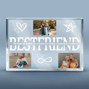 Custom Photo Our Laughs Are Limitless & Our Memories Are Countless - Bestie Personalized Custom Rectangle Shaped Acrylic Plaque - Gift For Best Friends, BFF, Sisters