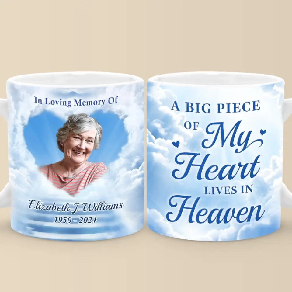 Custom Photo Your Spirit Lives On - Memorial Personalized Custom Mug - Sympathy Gift For Family Members