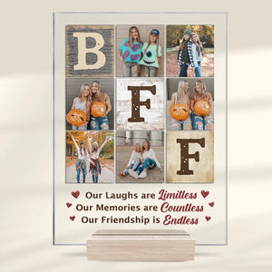 Custom Photo Our Friendship Is Endless - Bestie Personalized Custom Rectangle Shaped Acrylic Plaque - Gift For Best Friends, BFF, Sisters