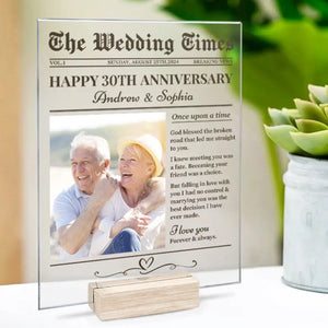 Custom Photo The Wedding Times - Couple Personalized Custom Rectangle Shaped Acrylic Plaque - Gift For Husband Wife, Anniversary