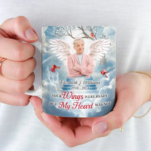 Custom Photo A Big Piece Of My Heart Lives In Heaven - Memorial Personalized Custom Mug - Sympathy Gift For Family Members