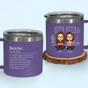 Friendship's The Wine Of Life - Bestie Personalized Custom 14oz Stainless Steel Tumbler With Handle - Gift For Best Friends, BFF, Sisters