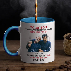 Custom Photo My Son Is My Pride And Joy - Family Personalized Custom Accent Mug - New Arrival, Father's Day, Gift For Son AMZ