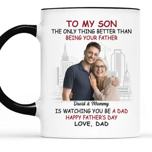 Custom Photo My Son Is My Pride And Joy - Family Personalized Custom Accent Mug - New Arrival, Father's Day, Gift For Son AMZ