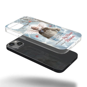 Custom Photo The Brave May Fall, But Never Yield - Memorial Personalized Custom Clear Phone Case - Sympathy Gift For Family Members