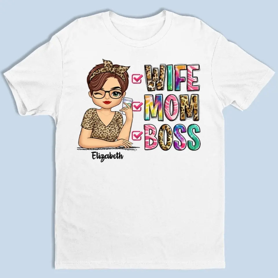 Wife, Mom, Boss - Family Personalized Custom Unisex T-shirt, Hoodie, Sweatshirt - Gift For Mom