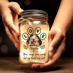 Custom Photo You Made Our Lives Whole - Memorial Personalized Custom Mason Jar Light - Sympathy Gift For Pet Owners, Pet Lovers