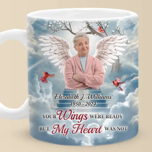 Custom Photo A Big Piece Of My Heart Lives In Heaven - Memorial Personalized Custom Mug - Sympathy Gift For Family Members