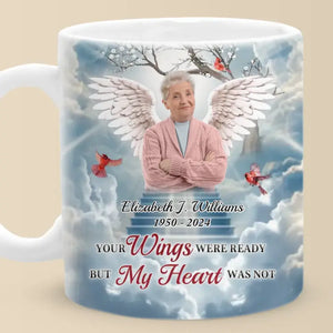 Custom Photo A Big Piece Of My Heart Lives In Heaven - Memorial Personalized Custom Mug - Sympathy Gift For Family Members