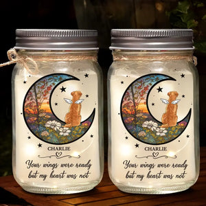 Some Angels Choose Fur Instead Of Wings - Memorial Personalized Custom Mason Jar Light - Sympathy Gift For Pet Owners, Pet Lovers