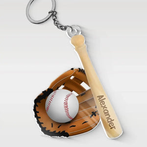 Every Strike Brings Me Closer To The Next Home Run - Family Personalized Custom Shaped Acrylic Keychain - Gift For Family Members, Sport Lovers, Sport Players