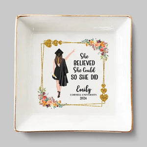 Congrats On Your New Piece Of Paper - Family Personalized Custom Jewelry Dish - Graduation Gift For Family Members, Siblings, Brothers, Sisters