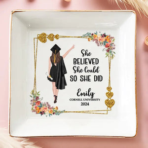 Congrats On Your New Piece Of Paper - Family Personalized Custom Jewelry Dish - Graduation Gift For Family Members, Siblings, Brothers, Sisters