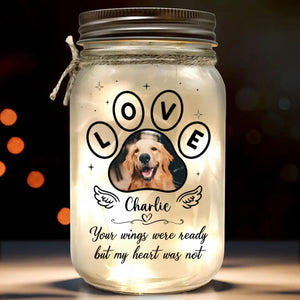 Custom Photo You Made Our Lives Whole - Memorial Personalized Custom Mason Jar Light - Sympathy Gift For Pet Owners, Pet Lovers