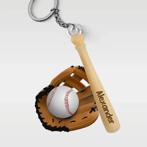 Every Strike Brings Me Closer To The Next Home Run - Family Personalized Custom Shaped Acrylic Keychain - Gift For Family Members, Sport Lovers, Sport Players