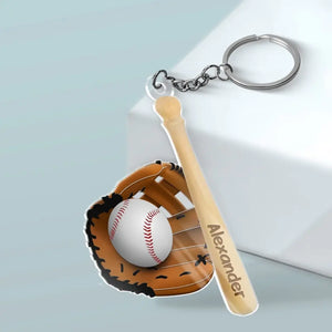 Every Strike Brings Me Closer To The Next Home Run - Family Personalized Custom Shaped Acrylic Keychain - Gift For Family Members, Sport Lovers, Sport Players