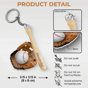 Every Strike Brings Me Closer To The Next Home Run - Family Personalized Custom Shaped Acrylic Keychain - Gift For Family Members, Sport Lovers, Sport Players