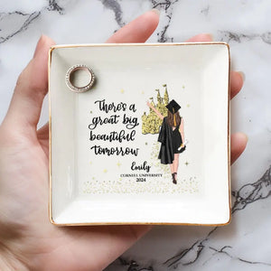 Be Proud Of This Moment, You Earned It - Family Personalized Custom Jewelry Dish - Graduation Gift For Family Members, Siblings, Brothers, Sisters