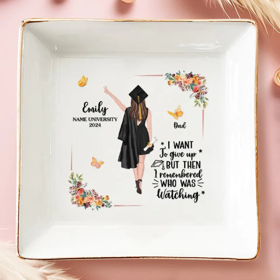 Congratulations On Graduating, We Are So Proud - Family Personalized Custom Jewelry Dish - Graduation Gift For Family Members, Siblings, Brothers, Sisters