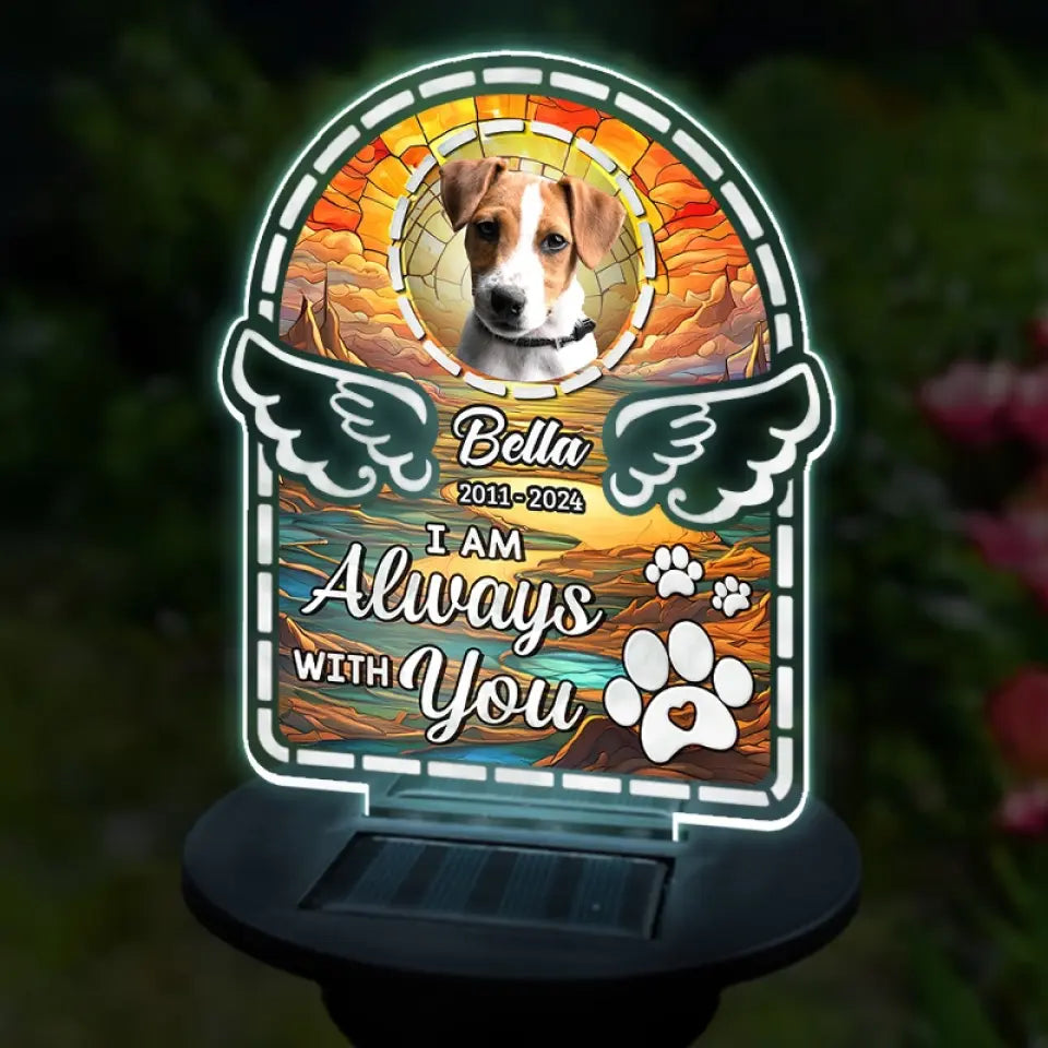 Custom Photo I Love You Forever  - Memorial Personalized Custom Garden Solar Light - Sympathy Gift For Pet Owners, Pet Lovers