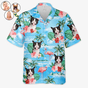 Custom Photo It's Beach Time - Dog & Cat Personalized Custom Unisex Tropical Hawaiian Aloha Shirt - Summer Vacation Gift, Gift For Pet Owners, Pet Lovers