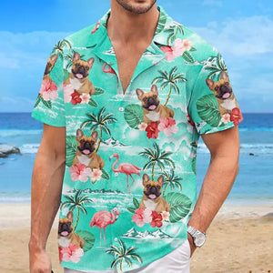 Custom Photo Beach Time - Dog & Cat Personalized Custom Unisex Tropical Hawaiian Aloha Shirt - Summer Vacation Gift, Gift For Pet Owners, Pet Lovers