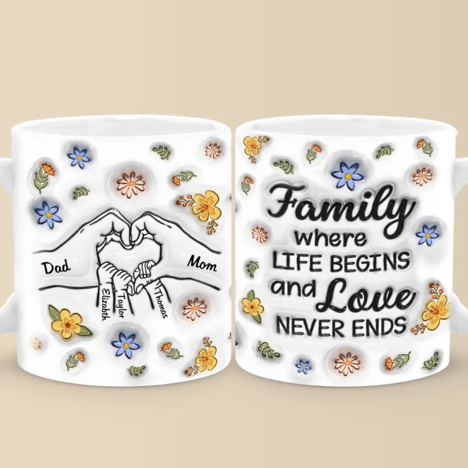 Together We Make A Family - Family Personalized Custom 3D Inflated Effect Printed Mug - Gift For Family Members