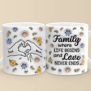 Together We Make A Family - Family Personalized Custom 3D Inflated Effect Printed Mug - Gift For Family Members