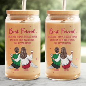 Good Friends Are Like Stars - Bestie Personalized Custom Glass Cup, Iced Coffee Cup - Summer Vacation Gift For Best Friends, BFF, Sisters