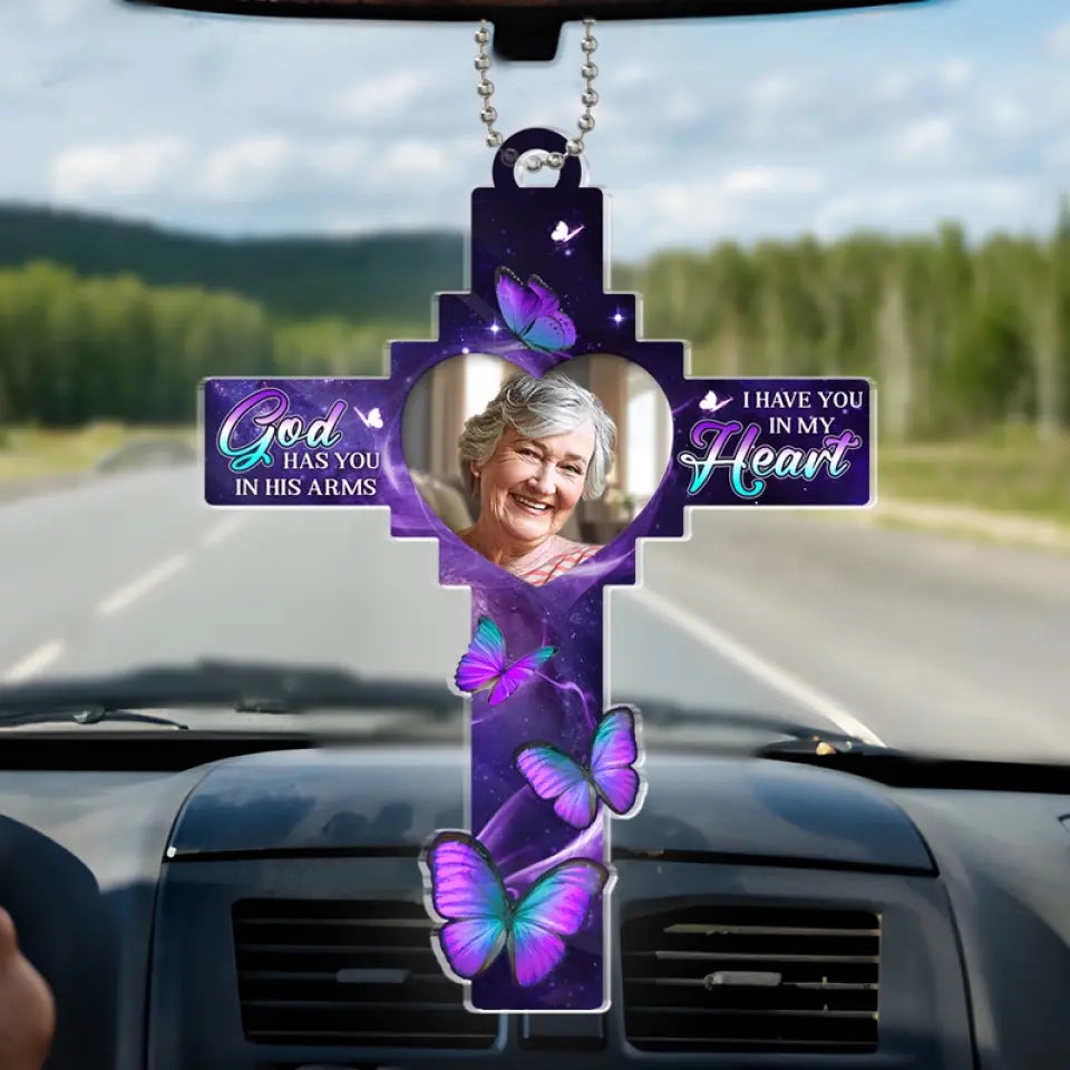 Custom Photo You Will Always Hold A Special Place In My Heart - Memorial Personalized Custom Car Ornament - Acrylic Custom Shaped - Sympathy Gift For Family Members