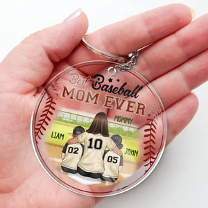 Mommy's Team - Family Personalized Custom Shaped Acrylic Keychain - Gift For Family Members, Sport Lovers, Sport Players