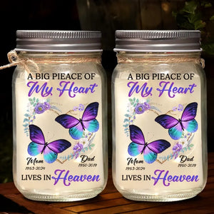 Your Memory Lives On - Memorial Personalized Custom Mason Jar Light - Sympathy Gift For Family Members