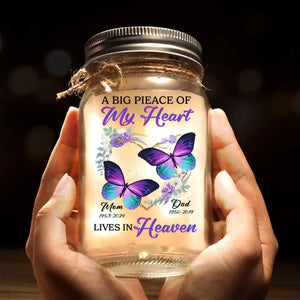 Your Memory Lives On - Memorial Personalized Custom Mason Jar Light - Sympathy Gift For Family Members