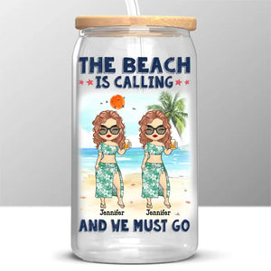 Friends Who Travel Together, Stay Together - Bestie Personalized Custom Glass Cup, Iced Coffee Cup - Summer Vacation Gift For Best Friends, BFF, Sisters