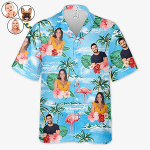 Custom Photo Family Is The Heart Of A Home - Family Personalized Custom Unisex Tropical Hawaiian Aloha Shirt - Summer Vacation Gift, Gift For Family Members, Pet Owners, Pet Lovers