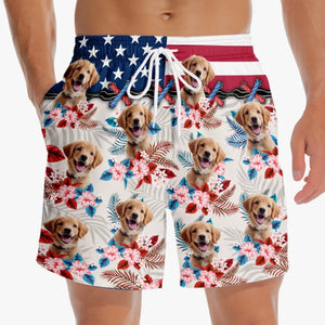 Custom Photo Enjoy Summer - Dog & Cat Personalized Custom Tropical Hawaiian Aloha Men Beach Shorts - 4th Of July, Summer Vacation Gift, Birthday Party Gift For Pet Owners, Pet Lovers