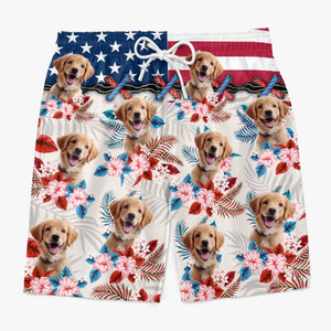 Custom Photo Enjoy Summer - Dog & Cat Personalized Custom Tropical Hawaiian Aloha Men Beach Shorts - 4th Of July, Summer Vacation Gift, Birthday Party Gift For Pet Owners, Pet Lovers