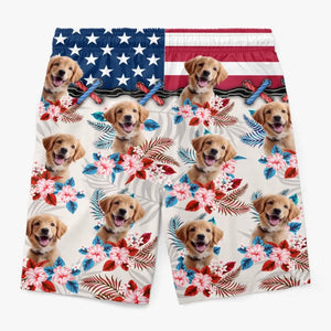 Custom Photo Enjoy Summer - Dog & Cat Personalized Custom Tropical Hawaiian Aloha Men Beach Shorts - 4th Of July, Summer Vacation Gift, Birthday Party Gift For Pet Owners, Pet Lovers